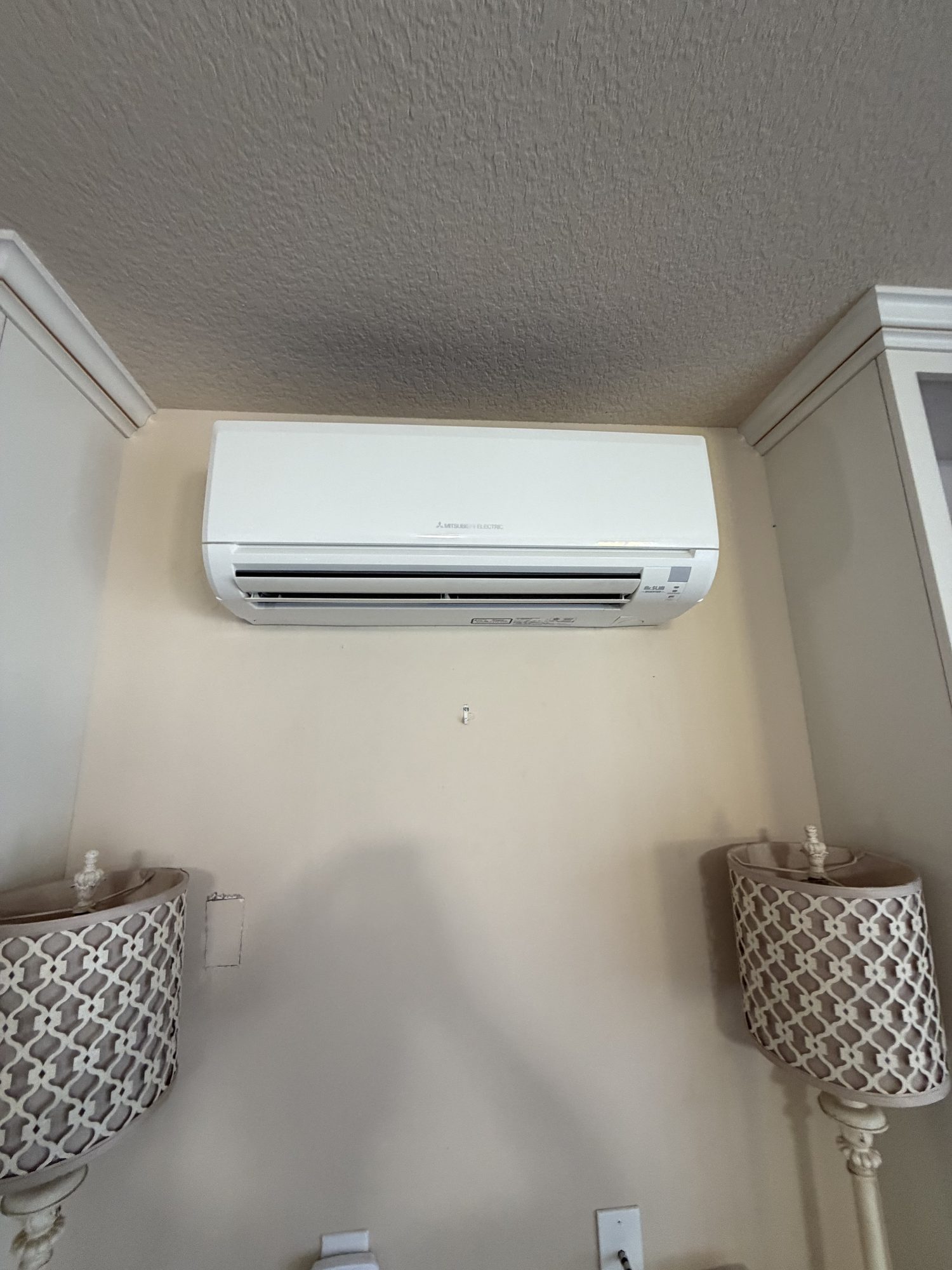 A ductless indoor unit mounted on a wall